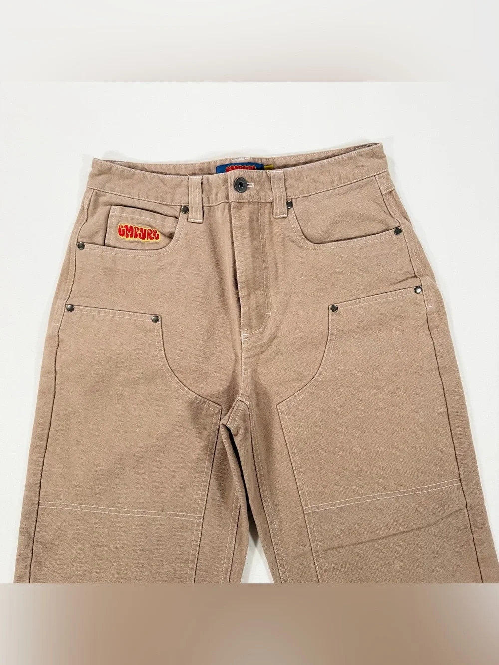 Empyre Khaki Double Knee Skateboarding Pants Size 30x26 Tan Baggy Work Carpenter